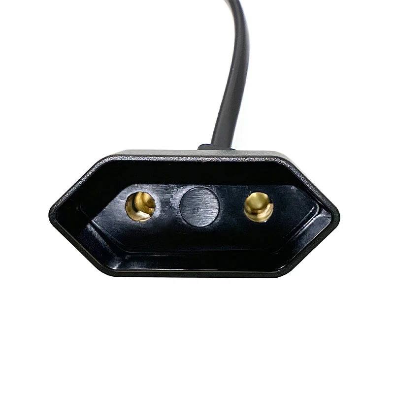 1 Uds Cable adaptador de corriente de la UE, Cable de alimentación de enchufe macho a hembra redondo europeo de 2 pines en ángulo de 90 grados para UPS PDU 0,3 M 0,6 M - imagen 5