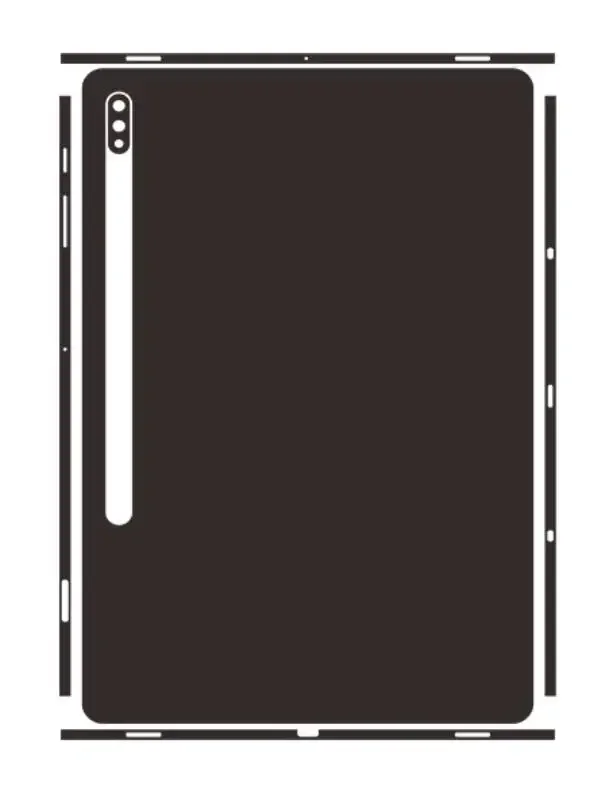 Precortado 1 Uds parte trasera + pegatina de piel lateral funda película protectora para Samsung Galaxy Tab S8 S7 FE Plus S7 + S8 + 12,4 S8 Ultra 14,6 - imagen 2