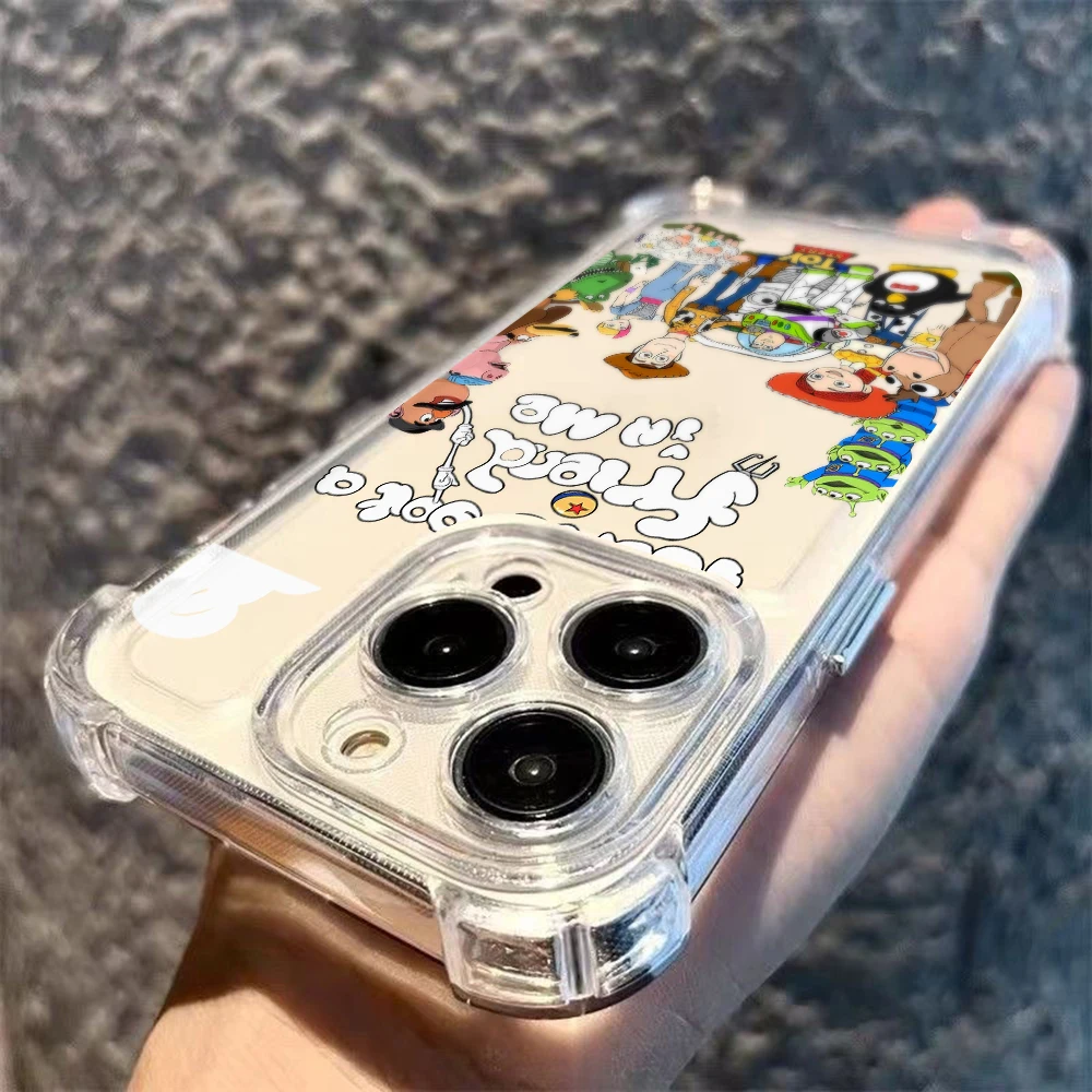 Nueva funda de teléfono Ins Toy Story para iPhone 16 15 14 Plus 13 12 Mini 11 iPhone16 Pro Max X Xs XR 7 8 funda transparente suave a prueba de golpes - imagen 2
