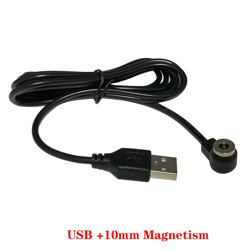 Cable conector magnético de adsorción Circular, Cable de alimentación de carga de succión magnética impermeable, Cable de enchufe macho con USB, 10mm - imagen 3
