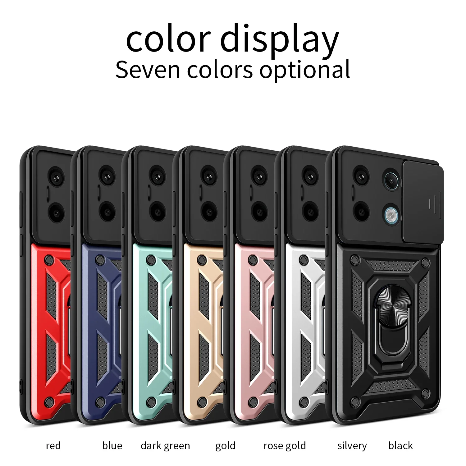 Para Redmi 14C Note 12S 13 Pro Plus 4G 5G anillo magnético funda de teléfono cámara diapositiva armadura de grado militar proteger fundas de silicona - imagen 3