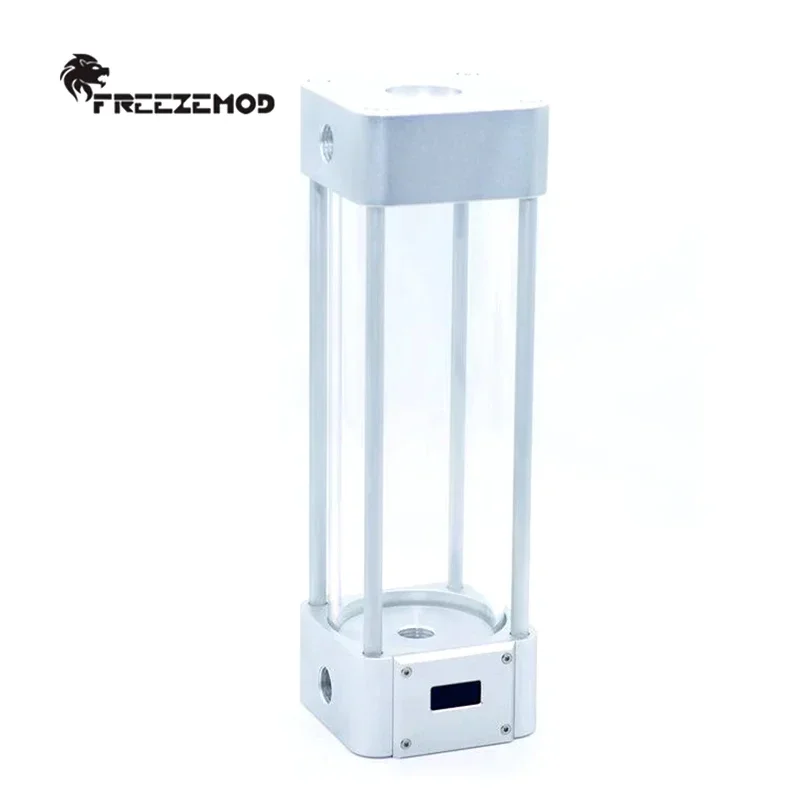 FREEZEMOD-resensor cuadrado de refrigeración por agua para ordenador, vidrio + aluminio + pantalla LCD de temperatura, BL-WDX negro/plateado de 165mm-265mm