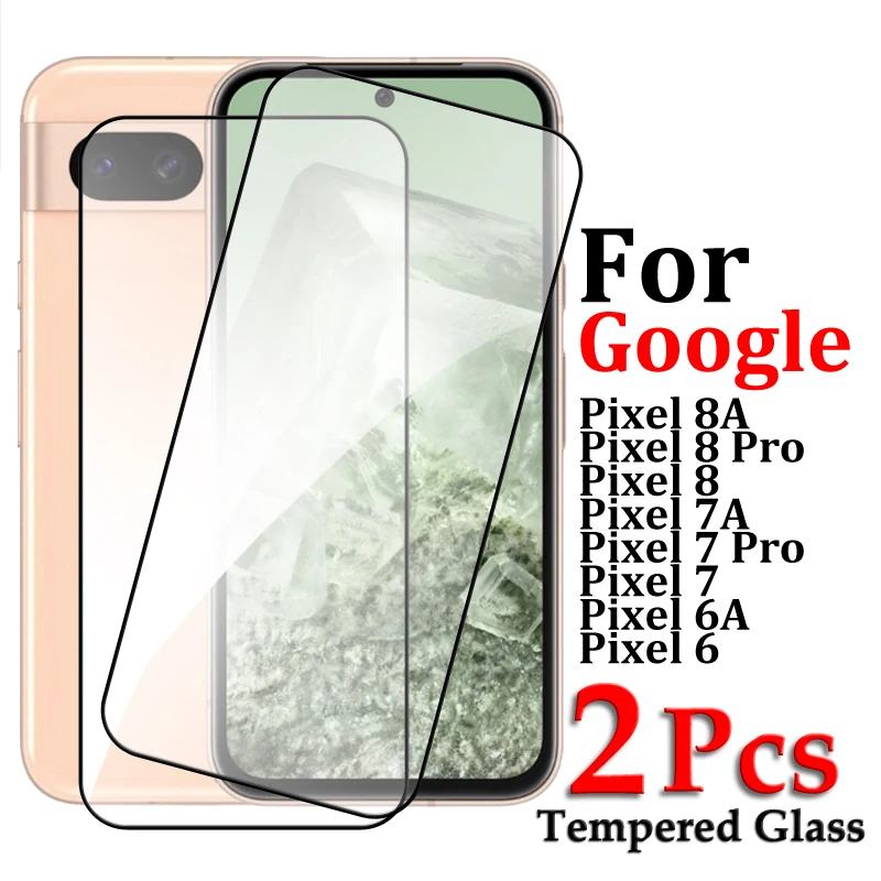 Vidrio templado para Google Pixel 6, 7, 8 Pro, 6A, 7A, 8A, Protector de pantalla HD, pegamento de cobertura completa, vidrio Protector para Pixel 8A, 2/3/4 piezas - imagen 4