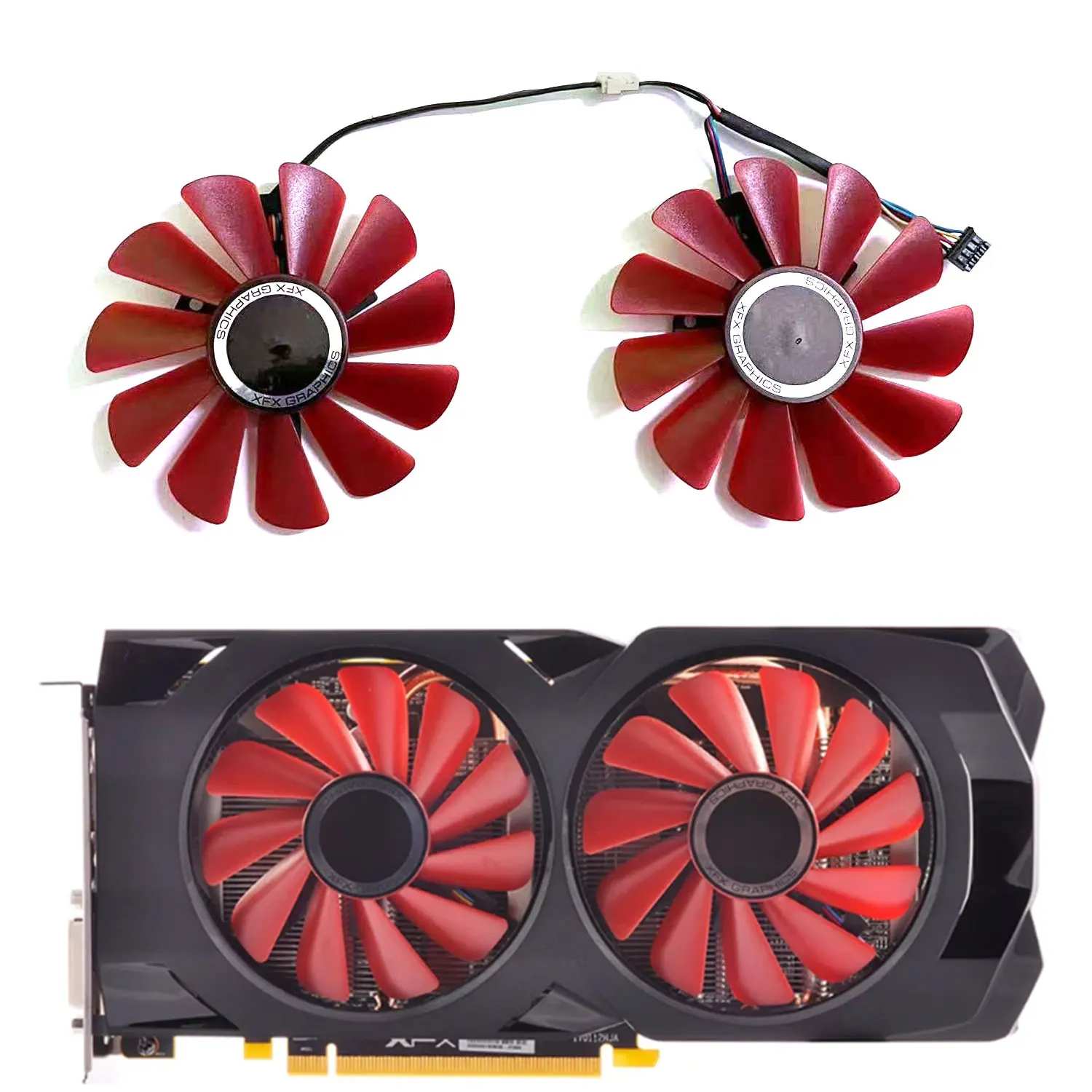 Para XFX RX570 RS RX580 RS Video Grafische Kaarten Koeling Als vervangende ventilador 85 MM RX 570 RX 580 FDC10U12S9-C ventilador Koeler - imagen 2
