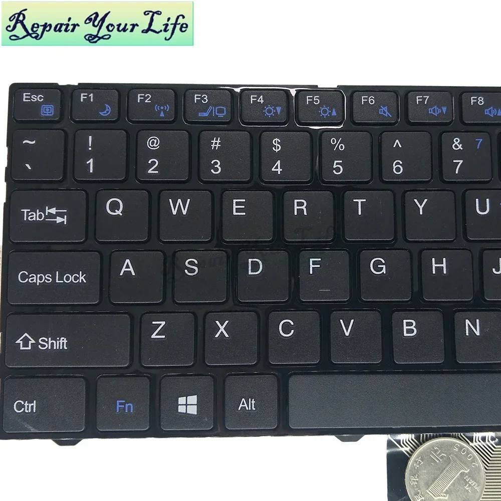Teclado inglés para ordenador portátil HASEE UI45 UI41 UI47 U45 UI41G UI43 UI43B UI43R UI47-D4 U41G U43 U45 D0K-V6360A negro con marco - imagen 4