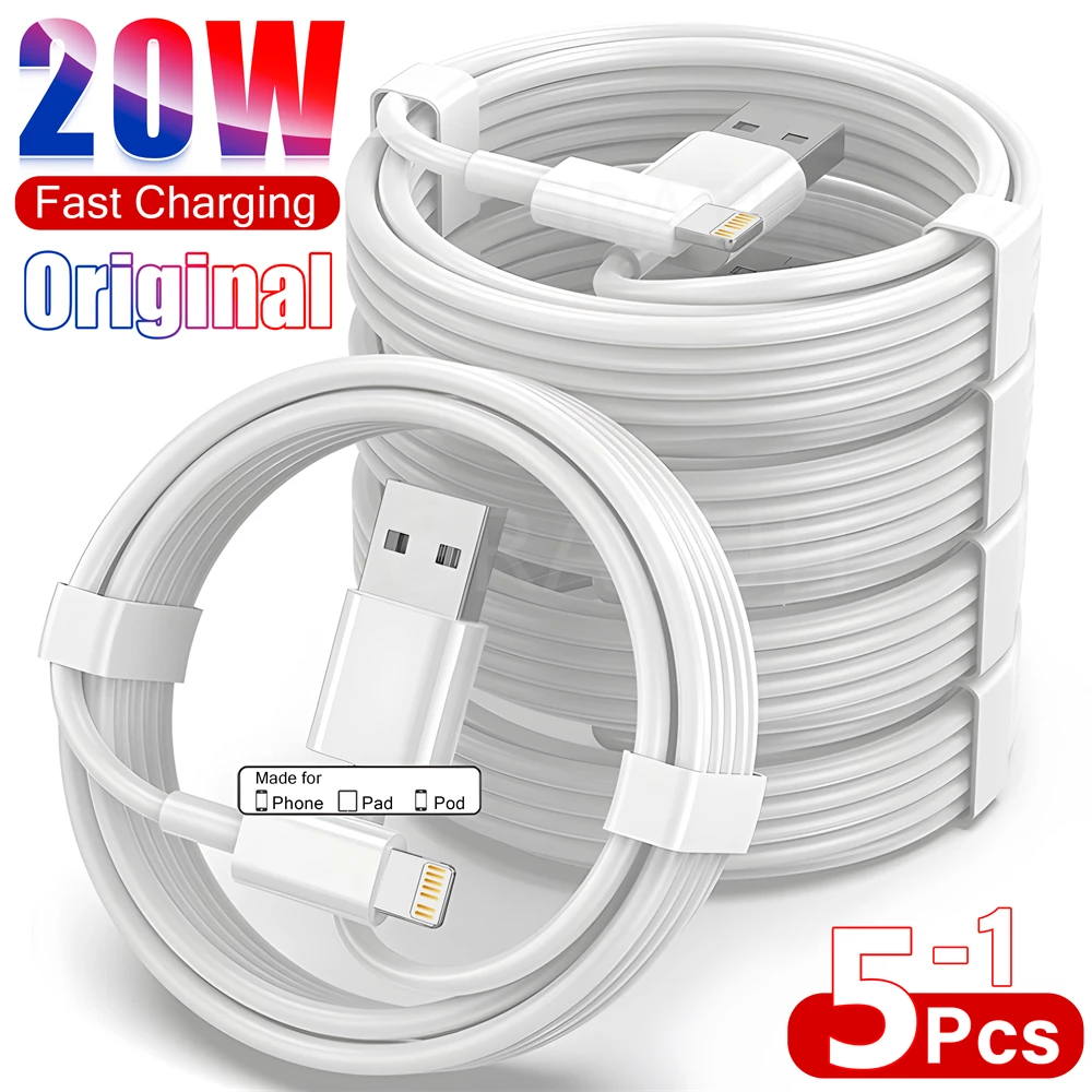 Cable de datos USB de carga rápida para teléfono, cargador Original para Apple iPhone 14, 13, 12, 11 Pro Max, X, XS, XR, iPad, accesorios - imagen 5