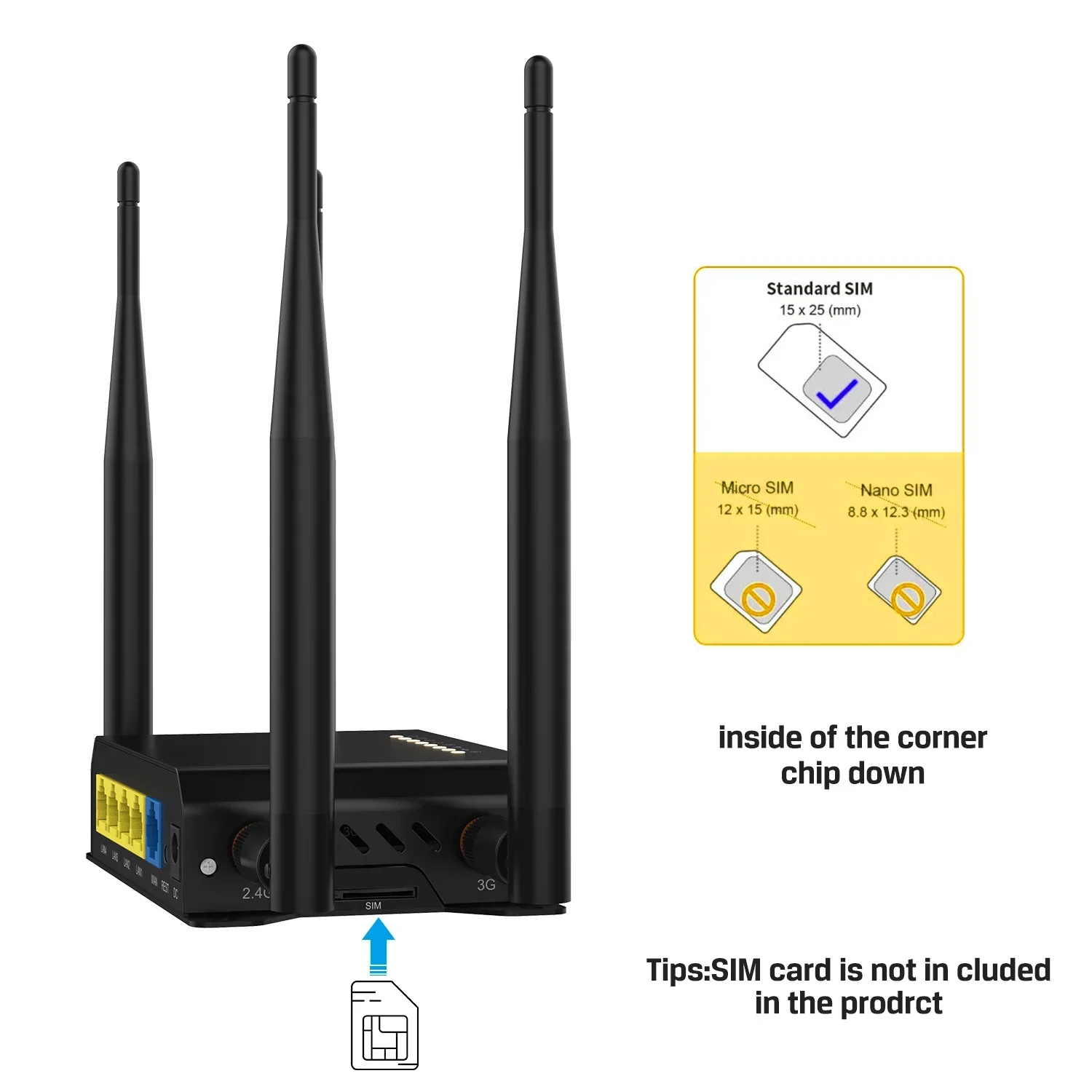Enrutador Wifi 4G WE826, 300Mbps, módem 4g, ranura para tarjeta Sim, enrutador OS OpenWRT, extensor de rango Wifi 4 x LAN, punto de acceso Roteador - imagen 4
