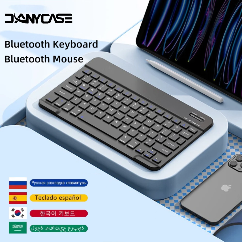 Teclado multilingüe para tableta Android 2025 iOS Windows ratón inalámbrico iPad Samsung Xiaomi Pad teclado Bluetooth recargable - imagen 2