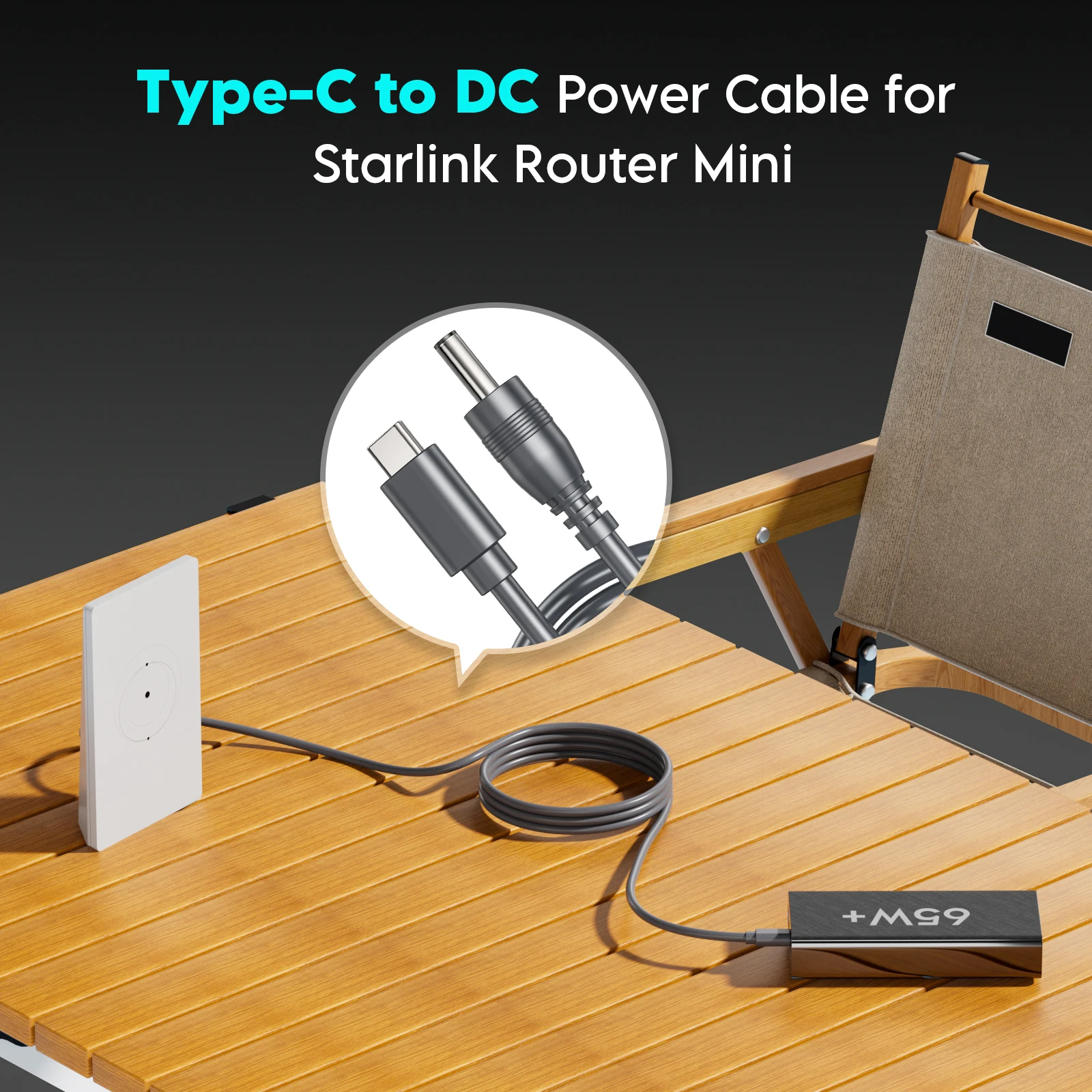 EDUP SK0145 Cable de alimentación USB-C a CC para enrutador Starlink Mini Compatible con 9V PD y 18W + bancos de energía estables y seguros - imagen 4
