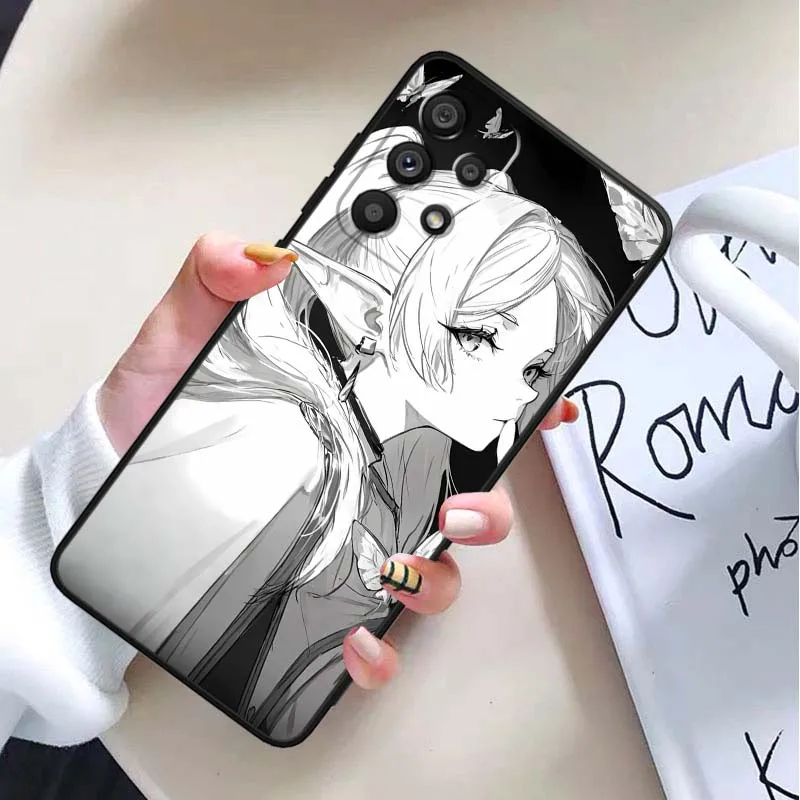 Japón Anime Frieren para Samsung Galaxy A54 A55 A56 A70 A71 A72 A73 J4 J6 M02 M11 M12 5G funda de teléfono negra - imagen 4