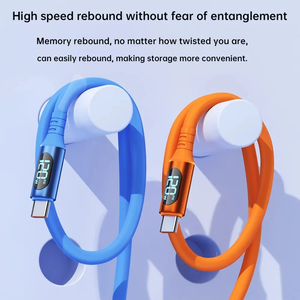 Cable PD 6A 120W tipo C, cargador de teléfono de carga rápida, Cable de datos para iPhone, Samsung, Xiaomi, Huawei, USB C a USB C, Cable de carga rápida - imagen 2