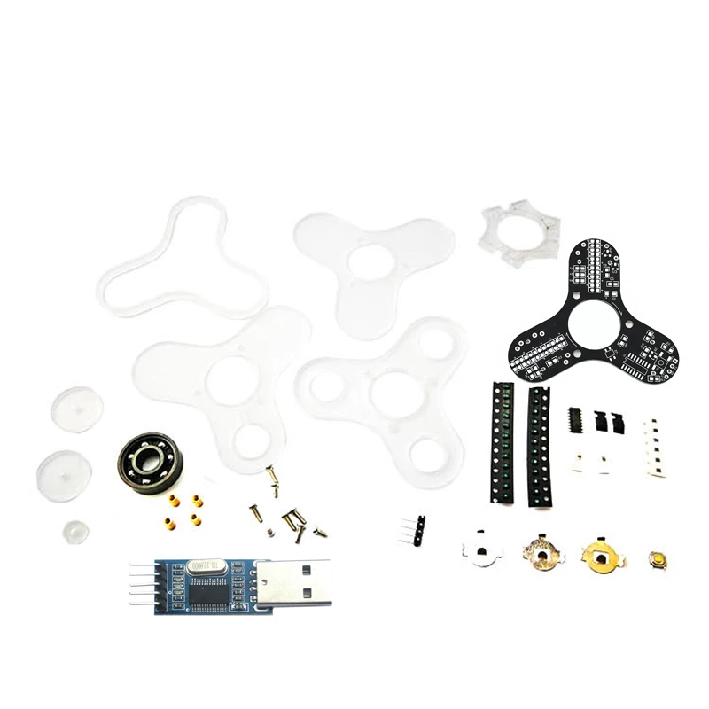 Giroscopio LED para la yema del dedo, Kit electrónico de bricolaje, 3 hojas, componente luminoso para salón, 51 microcontroladores, soldadura, Kit de producción DIY - imagen 3
