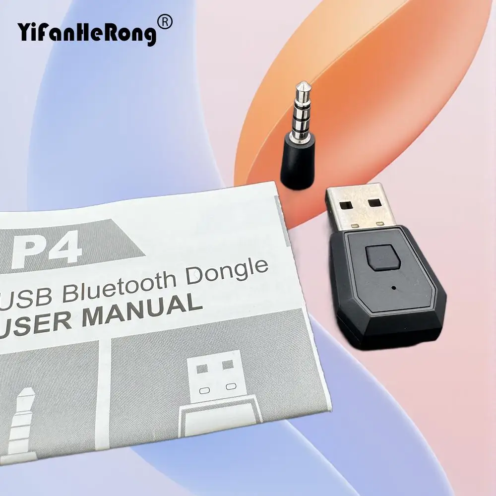 Adaptador Dongle USB inalámbrico, transmisor Compatible con Bluetooth para mando de juegos PS4, consola, receptor de auriculares con micrófono