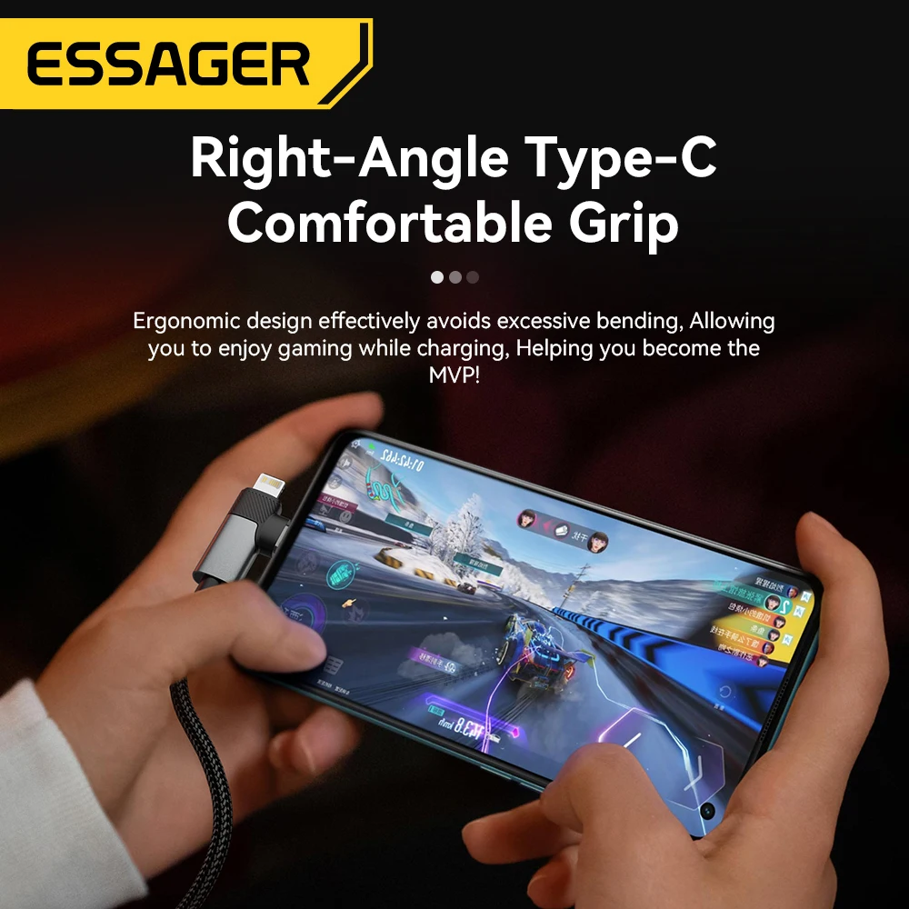 Cable USB-C 65W Essager Carga Rápida iPhone 15/MacBook/iPad Pro - imagen 2