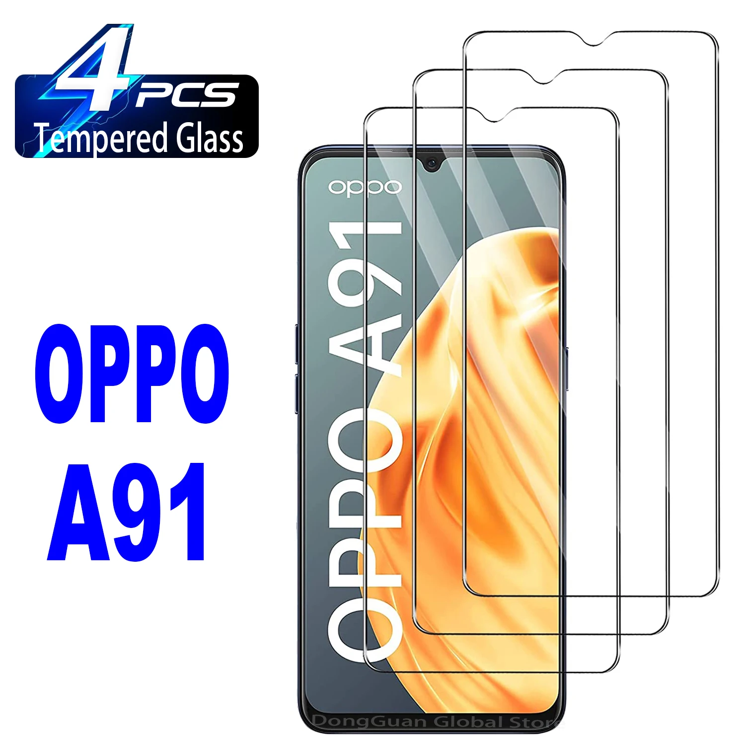 Vidrio templado de 4 piezas para OPPO, película protectora de pantalla para modelos A91, Reno 3, A94, 5G, A93s, A93, A95, A96, A74, A76, A77, A78, A98, 5G - imagen 2
