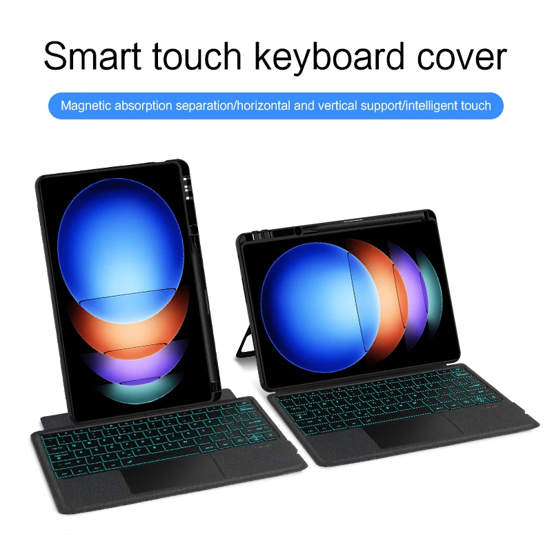 Funda con Teclado magnético para Xiaomi Pad 6S Pro, cubierta con panel táctil retroiluminado, 12,4 pulgadas - imagen 5