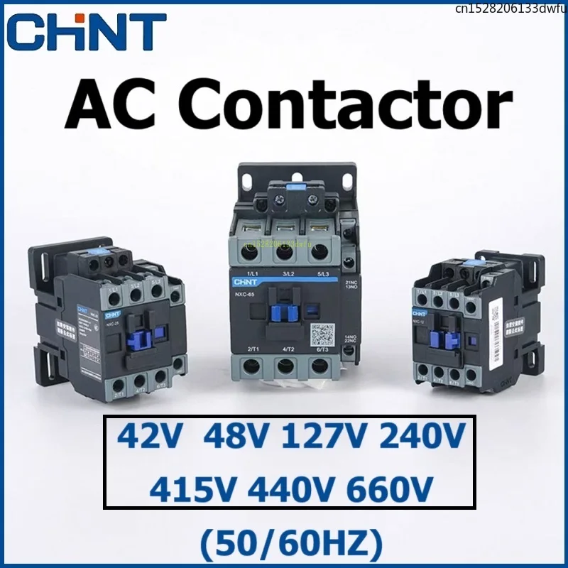 CHINT AC Contactor 42V 48V 127V 240V 415V 440V 660V NXC CJX2 LC1 LC1N LC1D 3P interruptor térmico magnético 6A 9A 12A 16A 18A 22A 25A