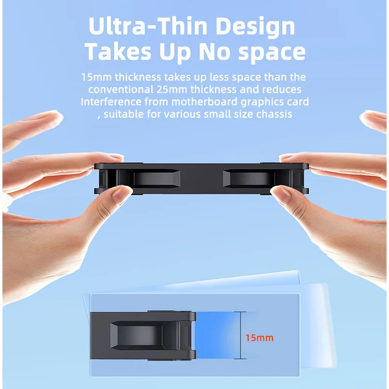 TEUCER 8015 ventilador con cubierta de computadora 80mm/92mm 4 pines PWM ventilador de refrigeración ultrafino de alto flujo de aire 1200-3000RPM ventilador de rodamiento FDB en cascada - imagen 5