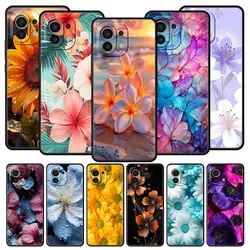 Funda Silicona Móvil Xiaomi 14 / 13T / 12 con Estampado Flores y Hojas