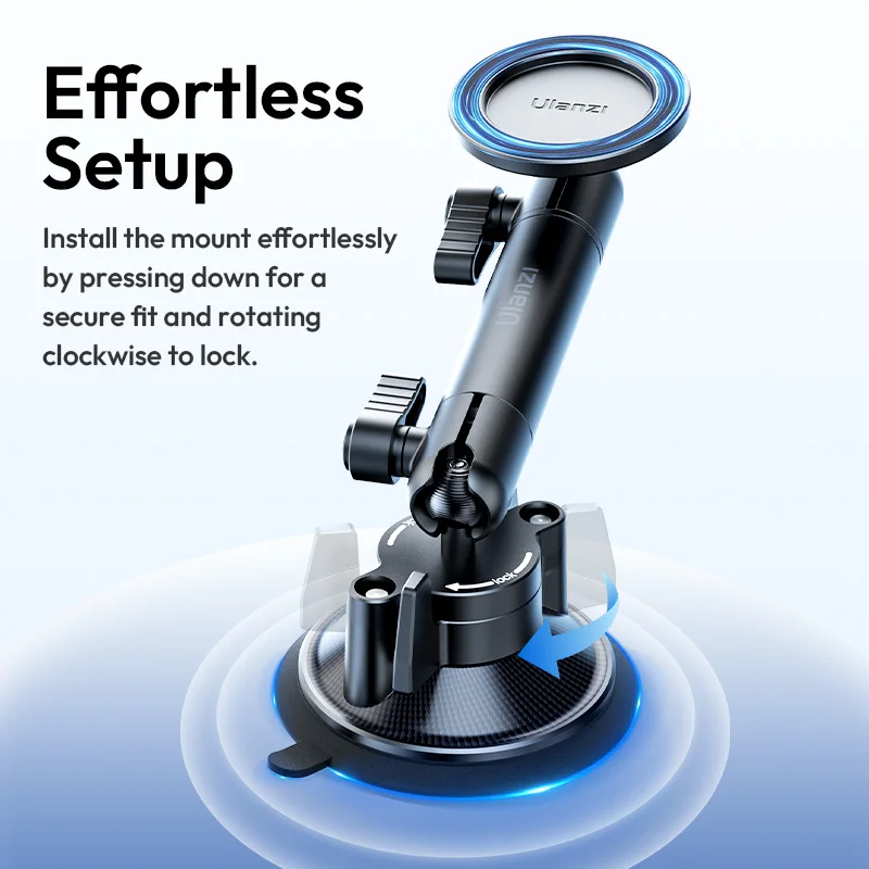 Soporte con ventosa Ulanzi ZJ06 para teléfonos inteligentes MagSafe con 360 ° Ajuste de cabeza de bola para ventana de parabrisas de techo solar de coche - imagen 3