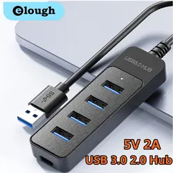 Elough Hub USB 3.0 de 4 Puertos con USB-C