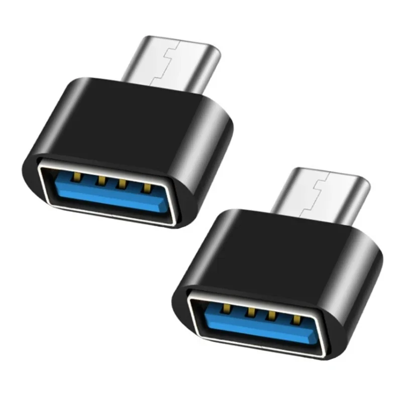 Adaptador de cargador USB 2,0 a tipo C OTG, conector tipo C macho a USB hembra, convertidor para PC, MacBook y teléfono, 1/2 Uds. - imagen 2
