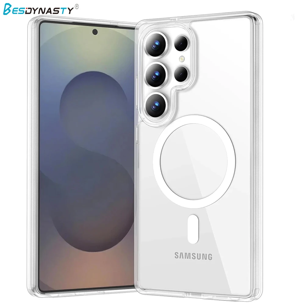 Magnetic Magsafe Wireless Charging Hybrid Case For Samsung S25 S24 S23 S21 FE S22 Note 20 Ultra 10 Plus A16 A06 A55 A15 A35 A54