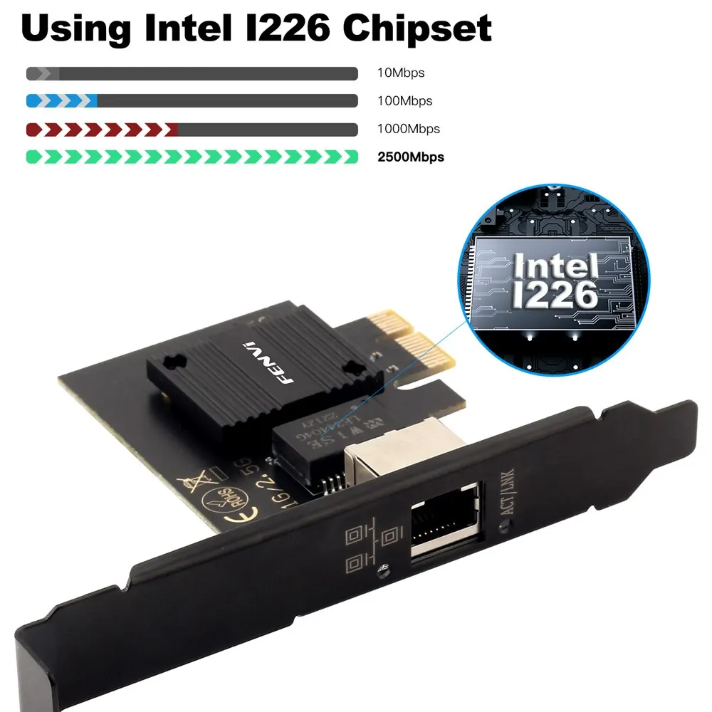 Tarjeta de red PCIe 2.5G I226 – Adaptador LAN RJ45 para PC Win 10/11 - imagen 3