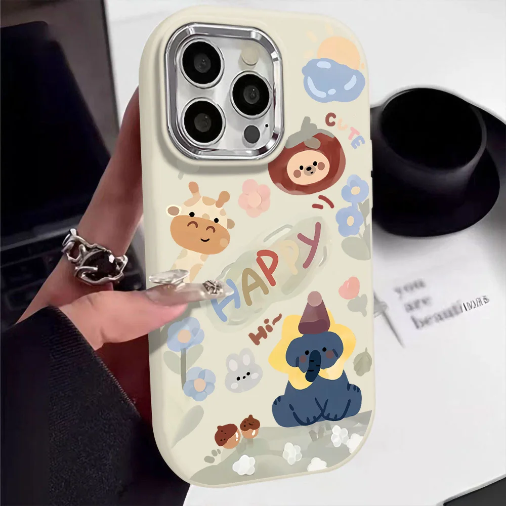 Funda con marco de lente de Metal de lujo para Samsung A55 5G A54 A53 A35 A33 A15 A14 A13 A12 A50 A52 A34 A32 funda de silicona suave con bonito perro gato - imagen 5