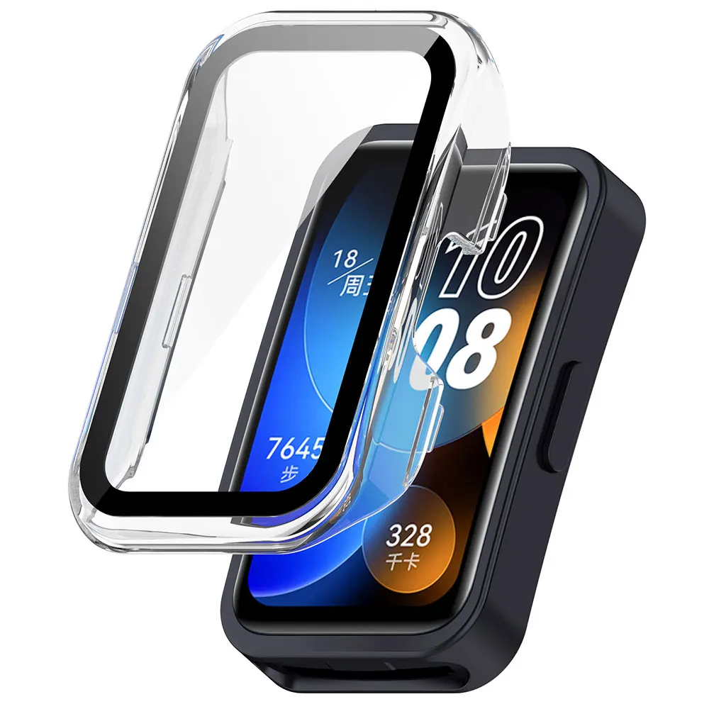 Vidrio + funda de PC para Huawei Band 10 9 8 Protector de pantalla de vidrio templado y parachoques protector duro para Huawei Band10/9/8 Accesorios - imagen 4