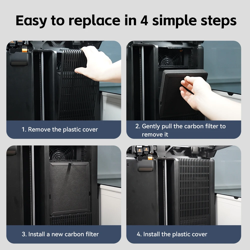 Filtro de aire H2D para laboratorio Bambu, elemento de carbón activado, filtro purificador de aire, piezas de repuesto para impresora 3D para filtro de carbón H2D - imagen 5