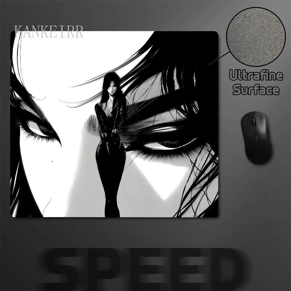 Alfombrilla de ratón para juegos e-sports, alfombrilla de ratón antideslizante profesional de Anime oscuro para chica, alfombrilla para teclado y ordenador - imagen 4