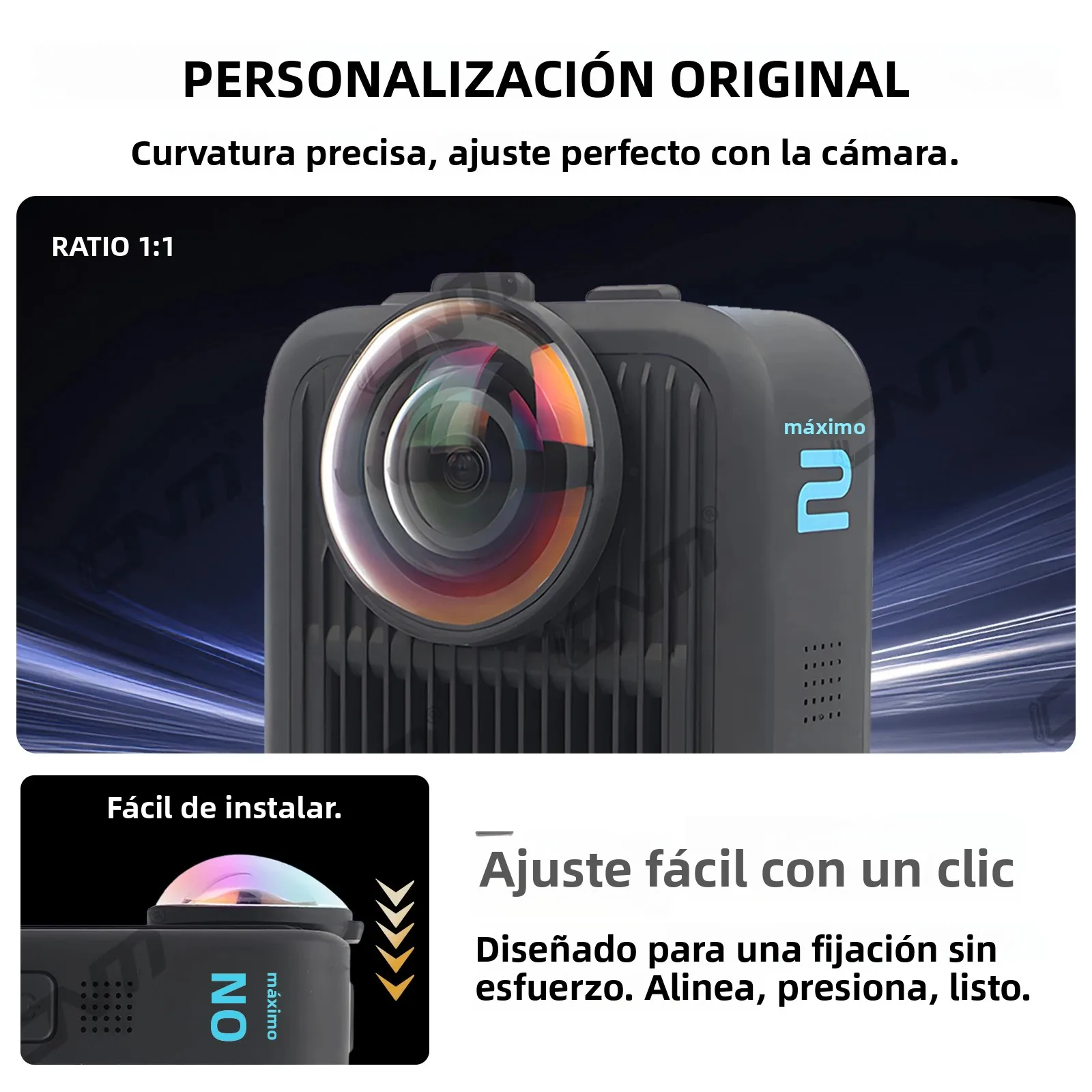 Protectores de lentes de vidrio Premium para GoPro MAX 2 HD, tapa protectora de lente de vidrio templado resistente a los arañazos para accesorios GoPro MAX2 - imagen 3