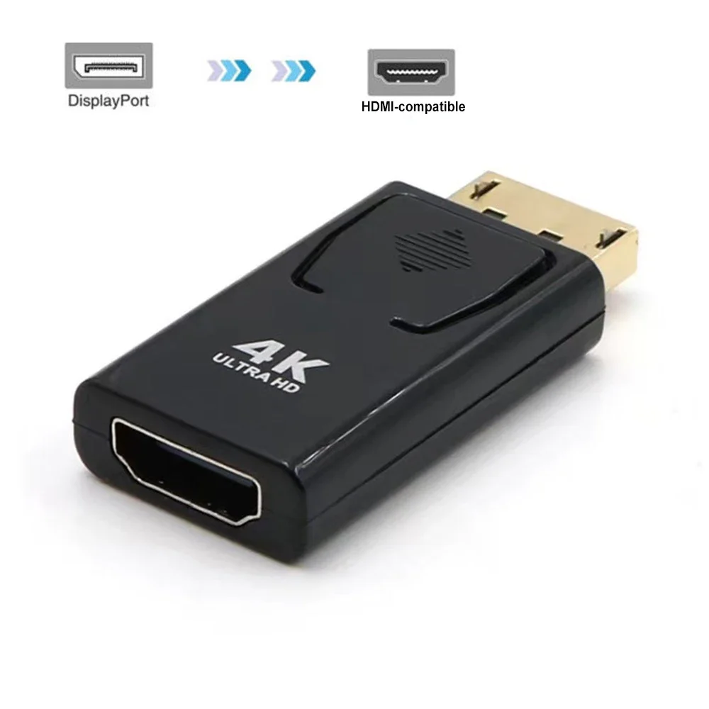 Conector de Audio y vídeo 4K DisplayPort DP macho a Cable Compatible con HDMI 1080P para adaptador de PC HDTV convertidor hembra de puerto de visualización - imagen 5