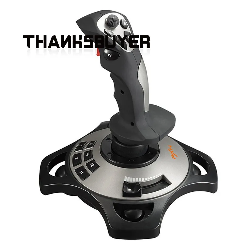 PXN-2113Pro Joystick de vuelo negro Motor de vibración incorporado Simulador de vuelo multifuncional para juegos de simulación de PC