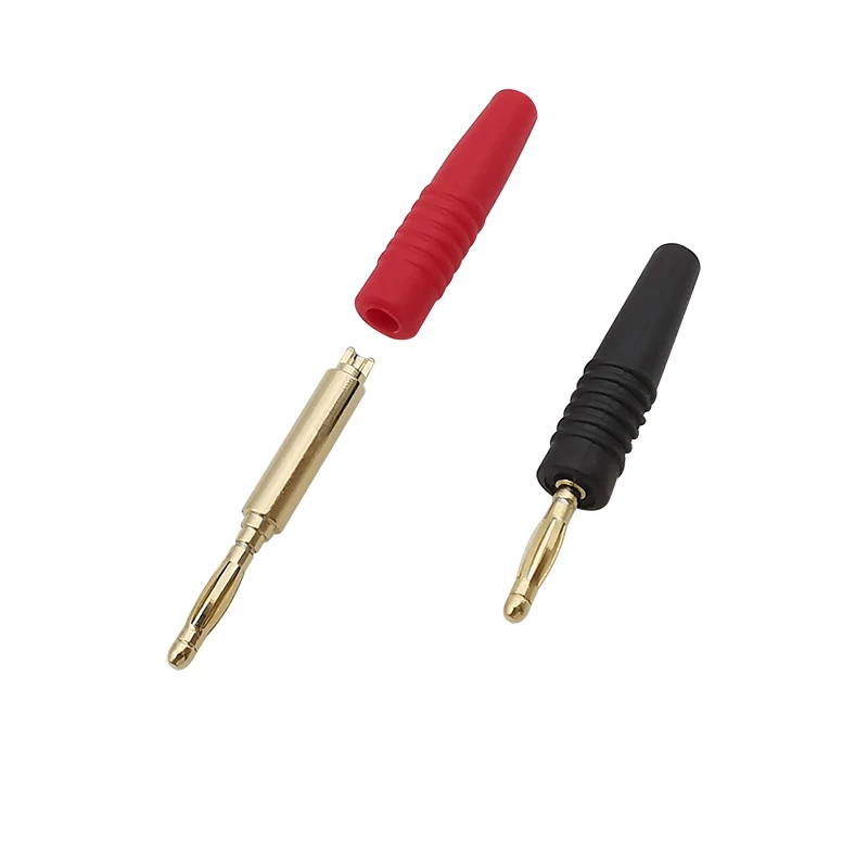 Conector de Cable de 2mm chapado en oro de 4 piezas, Conector de Cable macho tipo Banana para pruebas de bricolaje, adaptador de 2mm - imagen 2