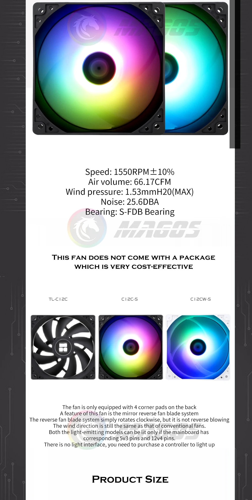 Ventilador 120mm - Efectos ARGB personalizados