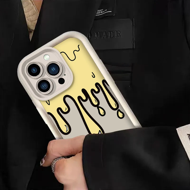 Funda con pintura fluida para iPhone 16 15 14 13 12 11 Pro Max XS X XR 8 7 6S 6 Plus SE 2020, funda trasera de silicona suave líquida a prueba de golpes - imagen 2