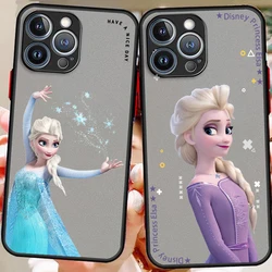 Disney Frozen Princess Ariel Frosted translúcido para Apple iPhone 16 15 14 13 12 11 XS XR X Pro Max Plus Mini funda de teléfono suave