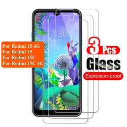 3 piezas de vidrio templado para Xiaomi Redmi 15 Pro, 15C, protector de pantalla para Redmi 15 4G película templada de alta definición vidrio transparente