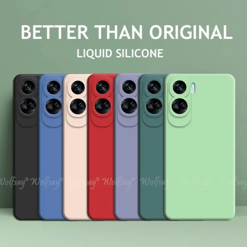 Funda protectora de silicona líquida para Honor 90 Lite, Funda de goma lisa para Honor 90 Lite