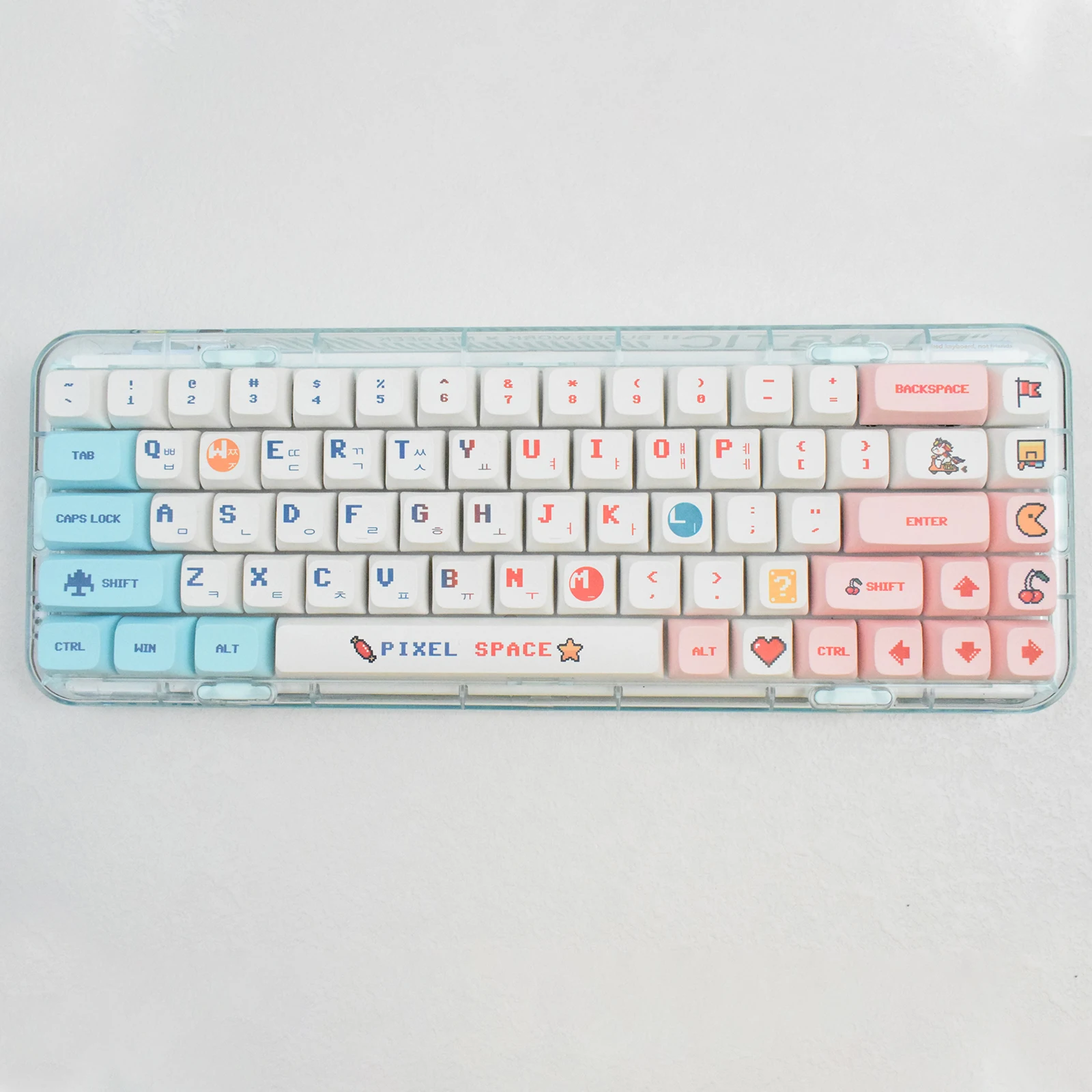 Teclas de color rosa de Pixel Wars, teclas bonitas, perfil XDA, tinte PBT, sublimación, para teclado mecánico MX Switch, 124 teclas - imagen 5