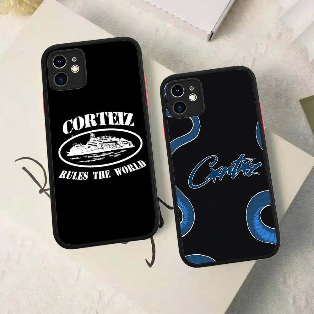 Funda de silicona C-Corteizs de moda novedosa para IPhone 16 15 14 13 12 11 Pro Max Plus X XS MAX cubierta mate a prueba de golpes - imagen 2