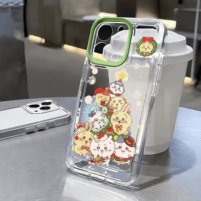 Navidad c-chiikawa Kawaii funda de teléfono de dibujos animados para iPhone 11 12 13 14 15 16 17 Pro Max X XR XS MAX 16e 7 8 Plus Y2K funda suave - imagen 4