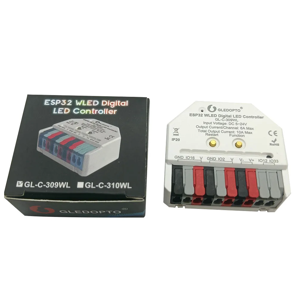 Mini controlador WLED LED Gledopto música modos dinámicos uso para tira WS2811 WS2812 SK6812 TM1814 WS2813 WS2815 - imagen 2