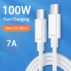 Nuevo tipo C a tipo C 100W 7A Cable de carga rápida USB C a USB C para MacBook Pro iPad Pro Samsung Xiaomi Redmi Huawei