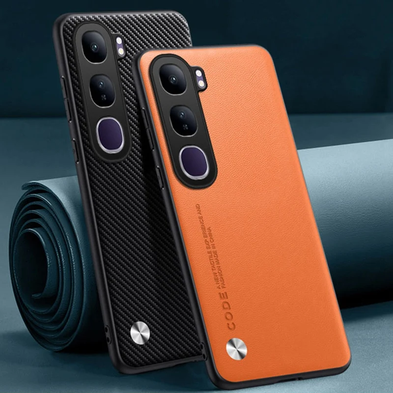 Funda de cuero PU de lujo para Vivo V40 Lite 4G, funda trasera de silicona mate a prueba de golpes, funda de teléfono de protección completa para Vivo V40 Lite 5G - imagen 2
