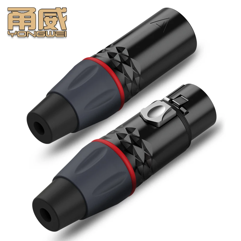 YONGWEI-enchufe XLR macho y hembra de cobre puro chapado en oro, conexión de consola mezcladora, micrófono, cable de audio, enchufe de soldadura - imagen 3