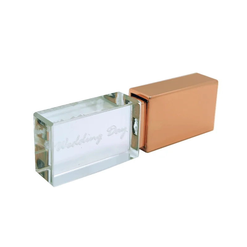 Unidad Flash USB 3,0 de alta velocidad, memoria USB de cristal de Metal de Color con logotipo personalizado, 64GB, 128GB, con caja de regalo - imagen 5