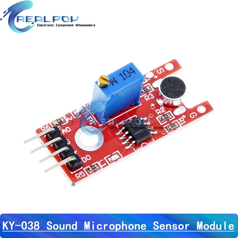 Módulo de detección de sonido por voz con micrófono, Sensor de sonido, KY-038, negro, azul, placa roja, KY-037 - imagen 3